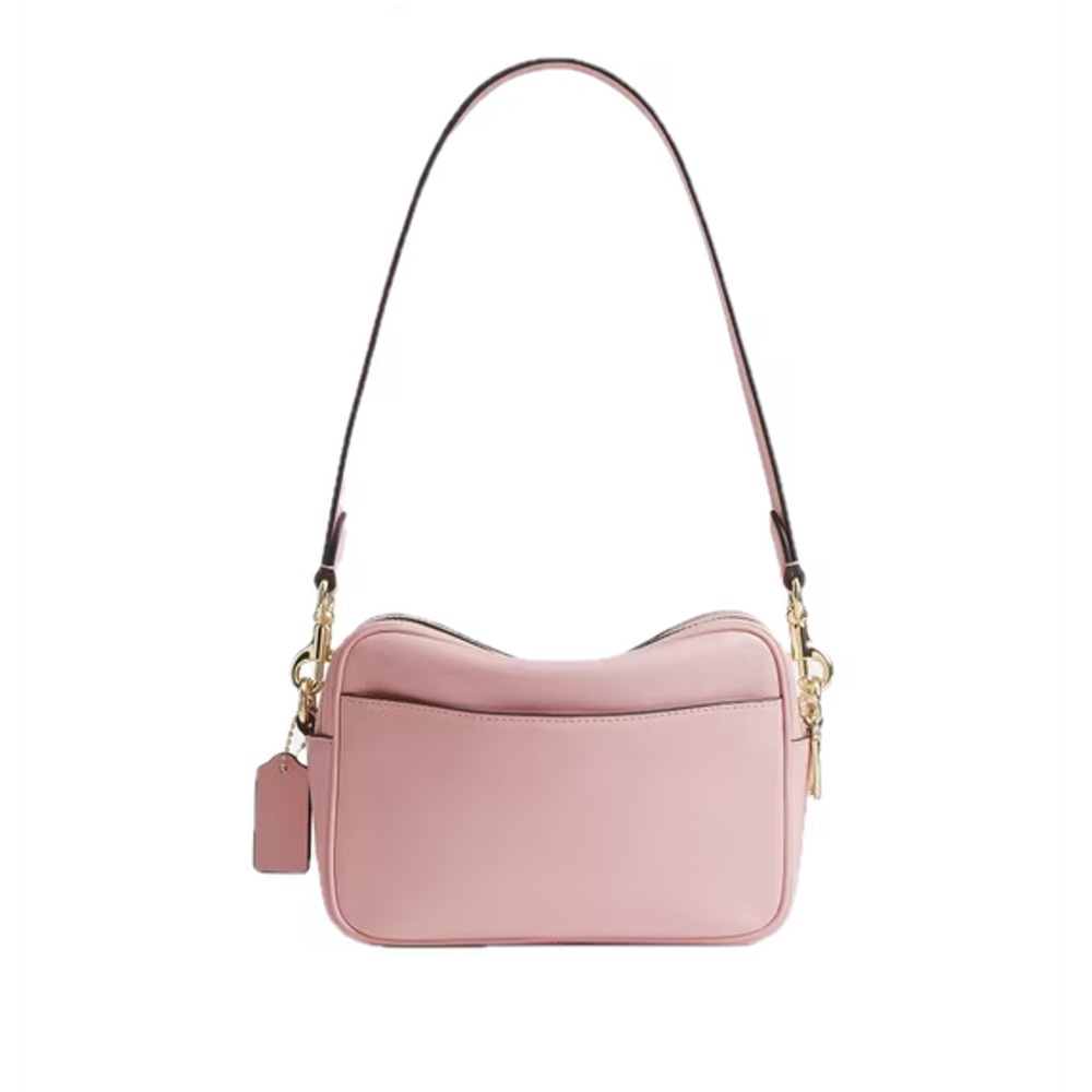 B4-002 Coach Mini Carey Crossbody Bag CEA02 Crinkle Leather/Gold/Soft Pink NWT